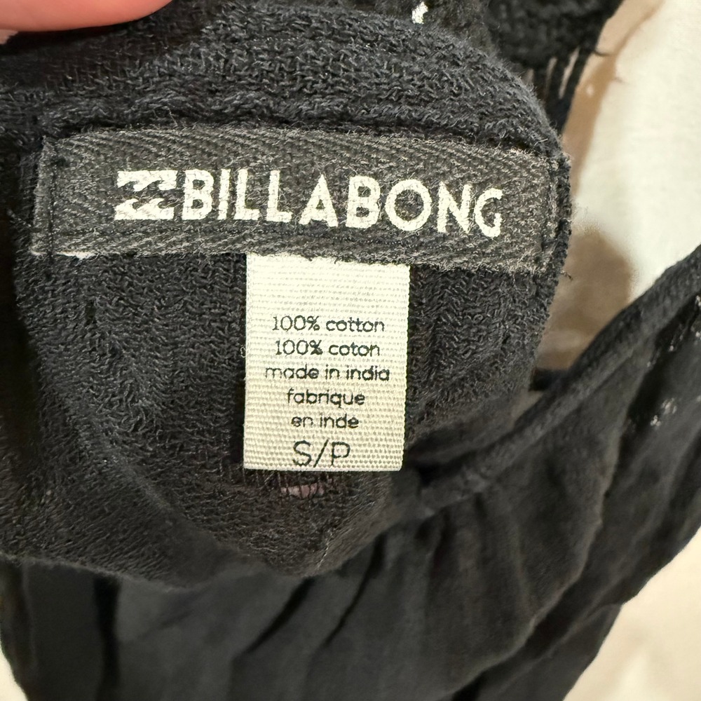 Billabong Womens Black Gauzy Cotton Crochet Racerback Tank Top Small J501EBEB - Picture 4 of 7